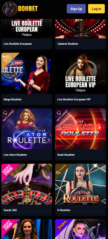 Donbet Casino Mobile Preview 2