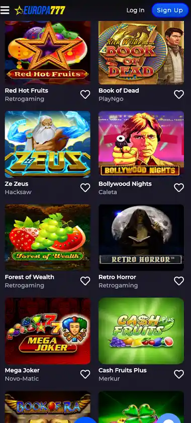 Europa777 Mobile Preview 2