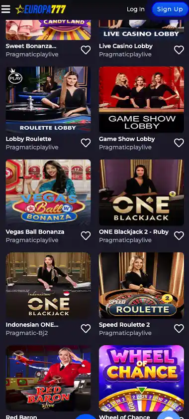 Europa777 Mobile Preview 1