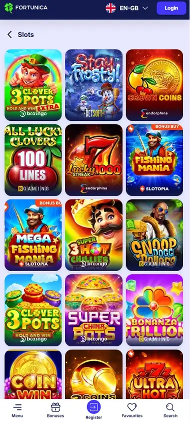 Fortunica Casino Mobile Preview 1