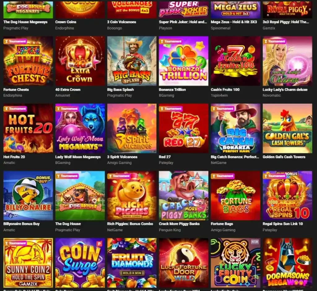 GGBet Casino desktop slots lobby screenshot presenting variety of slot games with categories and providers - verified