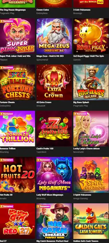 GGBet Casino mobile slots interface screenshot showing slot game selection with popular titles and filtering options - captured during platform testing