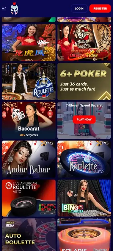 Gladiatorsbet Casino Mobile Preview 2