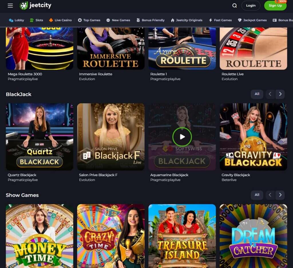 Jeet City Casino desktop live casino lobby screenshot featuring live dealer games and real-time streaming interface - review testing Jeet City Casino desktop live casino lobby screenshot featuring live dealer games and real-time streaming interface - review testing