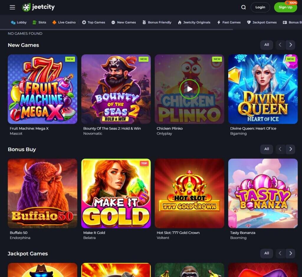 Jeet City Casino desktop slots lobby screenshot presenting variety of slot games with categories and providers - verified Jeet City Casino desktop slots lobby screenshot presenting variety of slot games with categories and providers - verified