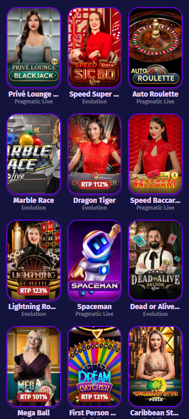 Lolly Spins Casino mobile live casino interface screenshot showing live dealer tables including blackjack and roulette - tested