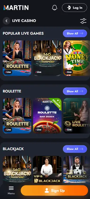 Martin Casino Mobile Preview 1