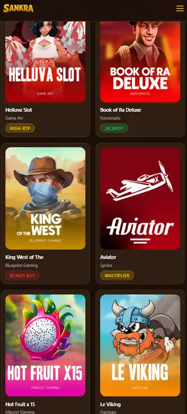 Sankra Casino Mobile Preview 2
