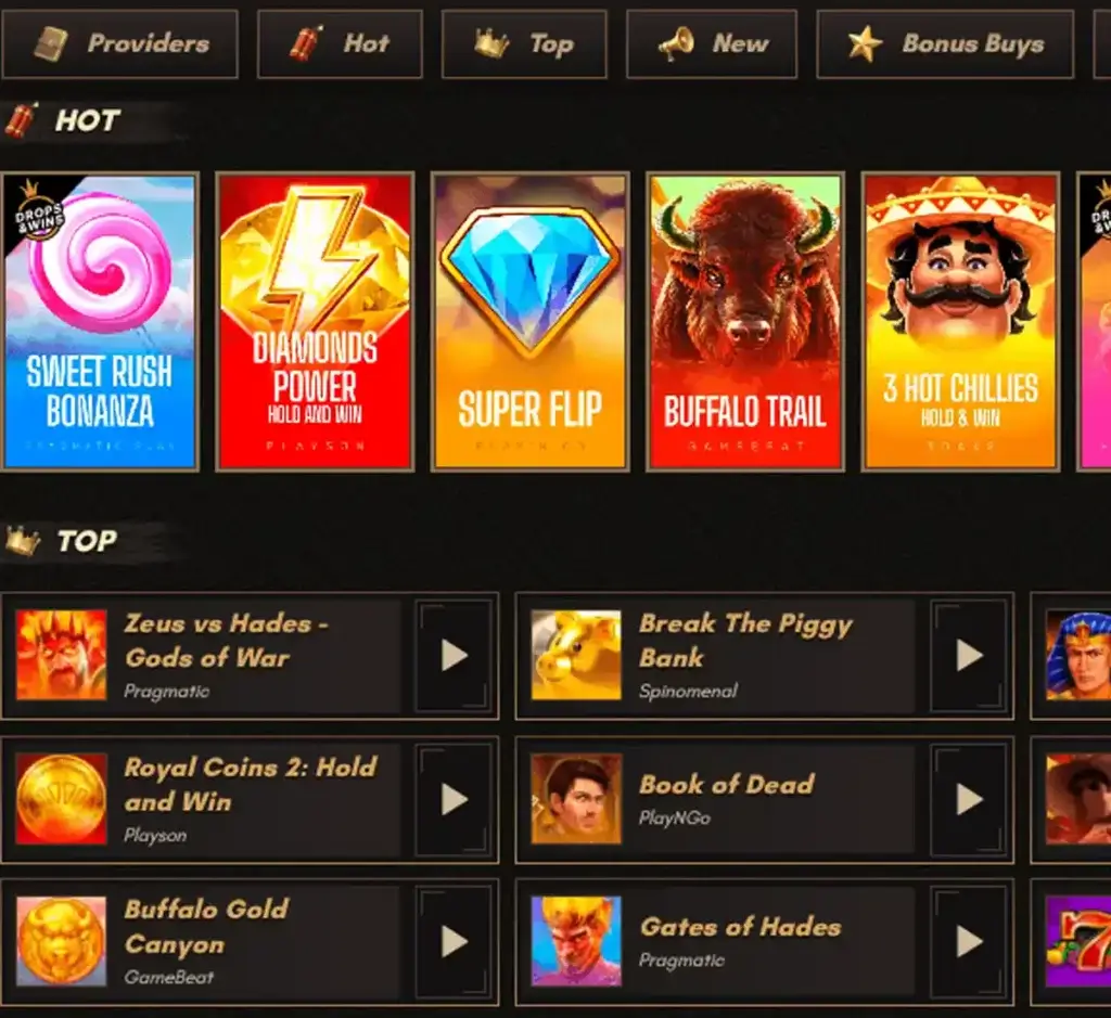 Sankra Casino desktop Slots screenshot showing multiple slot categories, featured games and provider filters - tested