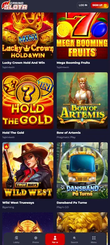 Slota Casino Mobile Preview 1