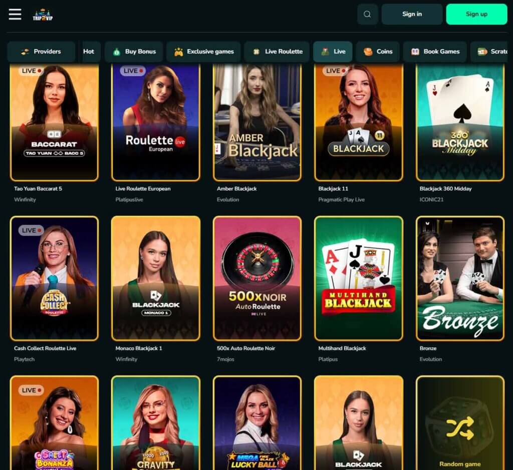 Trip2Vip-casino-live-casino-games-collection-review