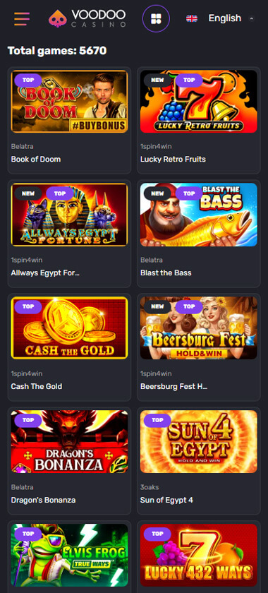 Voodoo Casino Mobile Preview 1