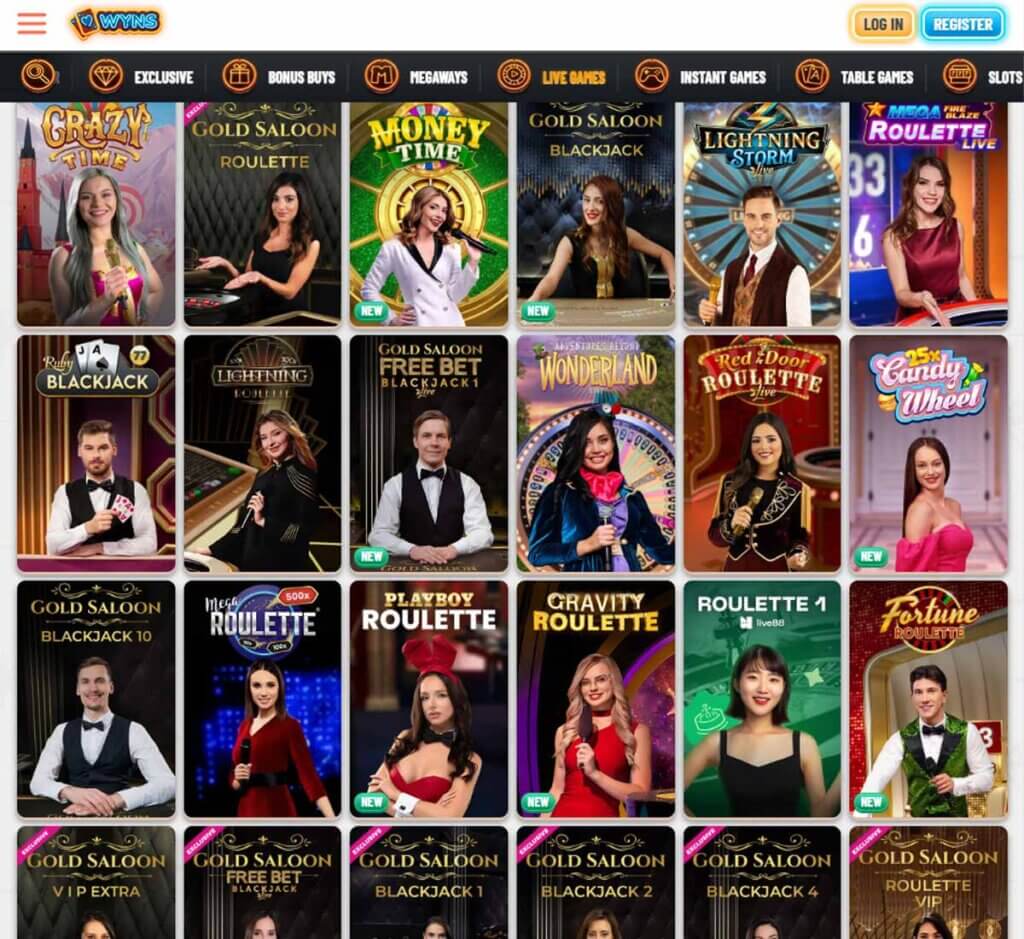 Wyns Casino desktop live casino lobby screenshot featuring live dealer games and real-time streaming interface - review testing Wyns Casino desktop live casino lobby screenshot featuring live dealer games and real-time streaming interface - review testing