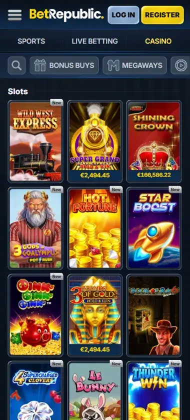 BetRepublic Casino Mobile Preview 2