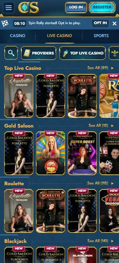 Casea Casino Mobile Preview 2