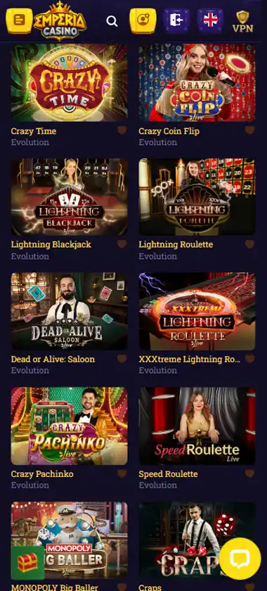 Emperia Casino Mobile Preview 2