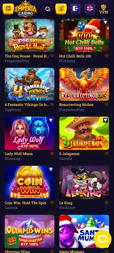 Emperia Casino Mobile Preview 1