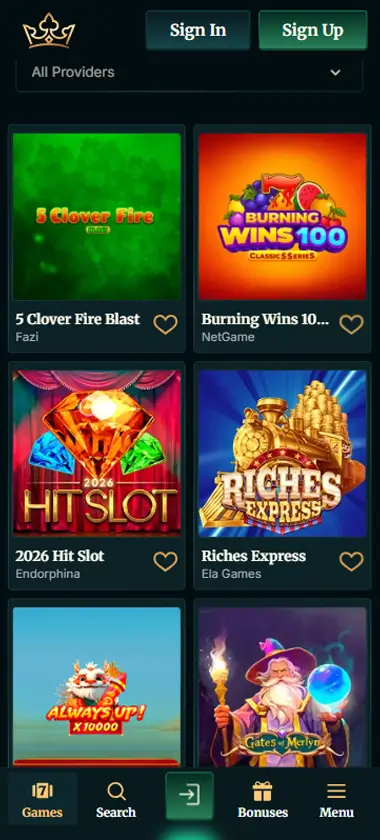 FairCrown Casino Mobile Preview 2