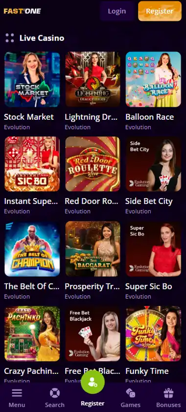 Fastone Casino mobile live casino interface screenshot showing live dealer tables including blackjack and roulette - tested Fastone Casino mobile live casino interface screenshot showing live dealer tables including blackjack and roulette - tested