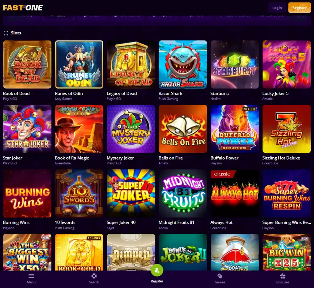 Fastone Casino desktop slots lobby screenshot presenting variety of slot games with categories and providers - verified Fastone Casino desktop slots lobby screenshot presenting variety of slot games with categories and providers - verified