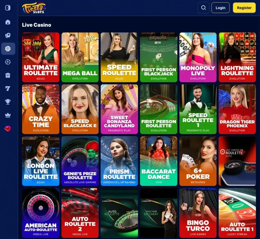Fiesta Slots Casino desktop slots lobby screenshot presenting variety of slot games with categories and providers - verified Fiesta Slots Casino desktop slots lobby screenshot presenting variety of slot games with categories and providers - verified