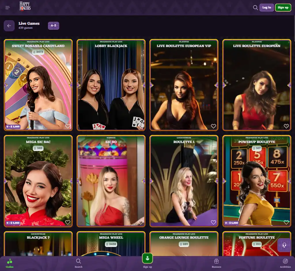 Happy Jokers Casino desktop live casino lobby screenshot featuring live dealer games and real-time streaming interface - review testing Happy Jokers Casino desktop live casino lobby screenshot featuring live dealer games and real-time streaming interface - review testing