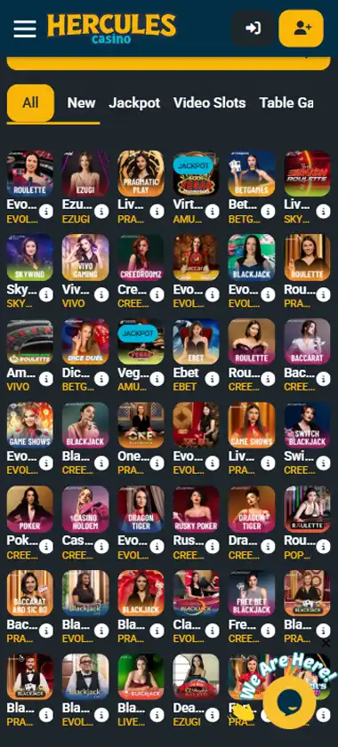 Hercules Casino Mobile Preview 2