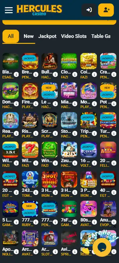 Hercules Casino Mobile Preview 1