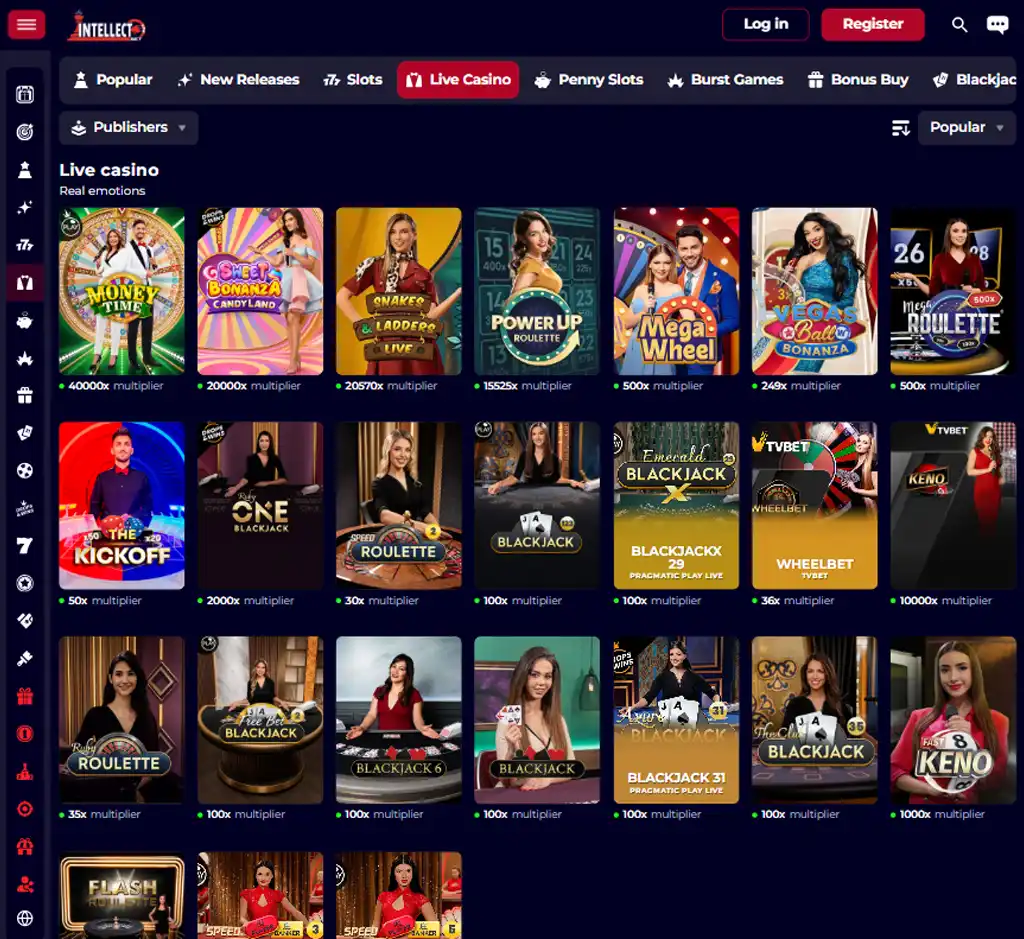 IntellectBet Casino desktop live casino lobby featuring live dealer games and real-time streaming interface - Tested IntellectBet Casino desktop live casino lobby featuring live dealer games and real-time streaming interface - Tested