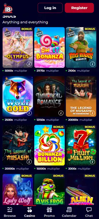 IntellectBet Casino Mobile Preview 1