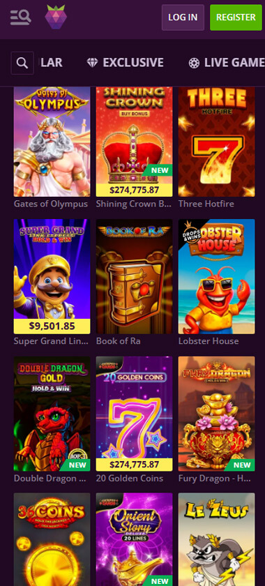 Malina Casino Mobile Preview 1