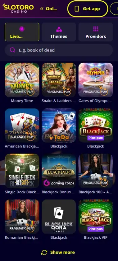 Slotoro Casino Mobile Preview 2