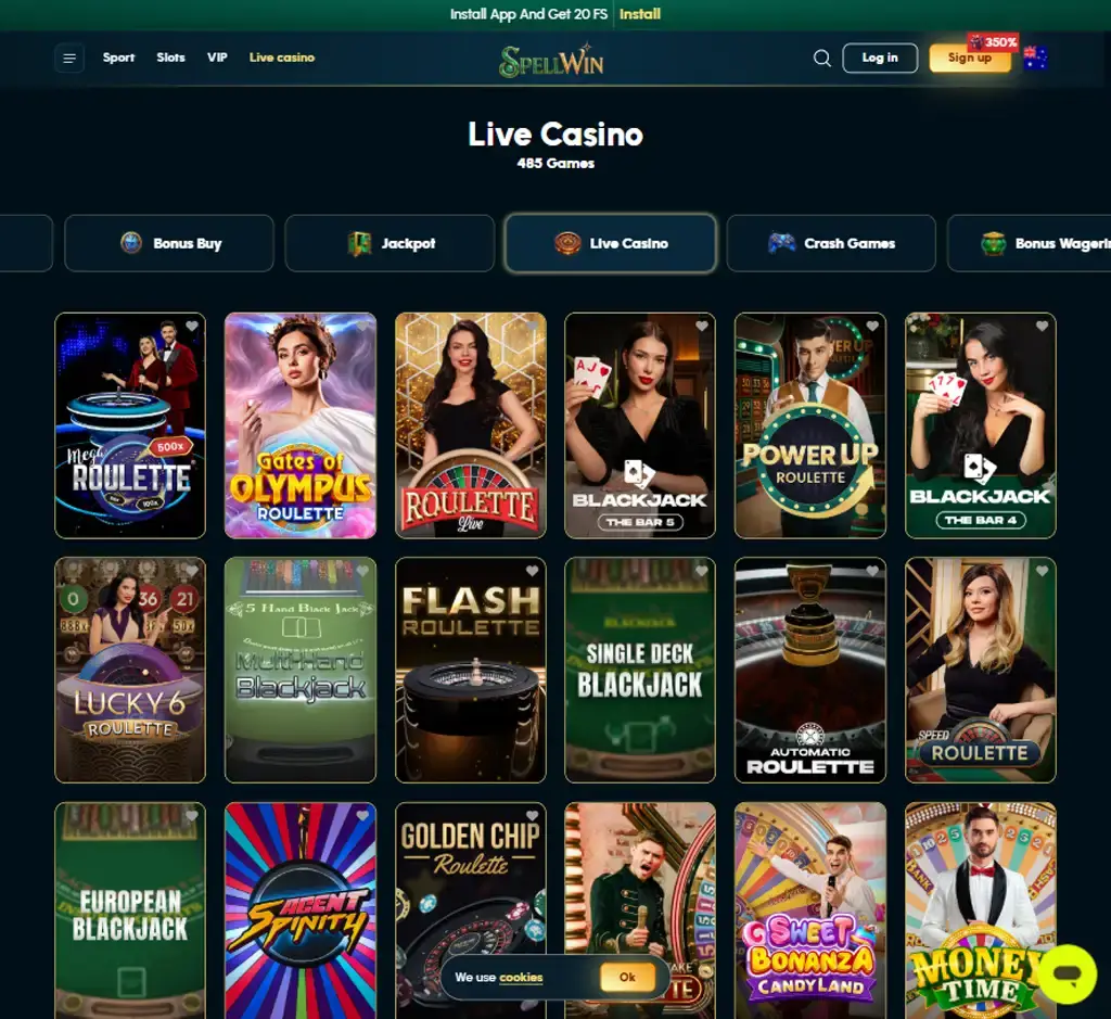 Spellwin Casino desktop live casino lobby screenshot featuring live dealer games and real-time streaming interface - review testing Spellwin Casino desktop live casino lobby screenshot featuring live dealer games and real-time streaming interface - review testing