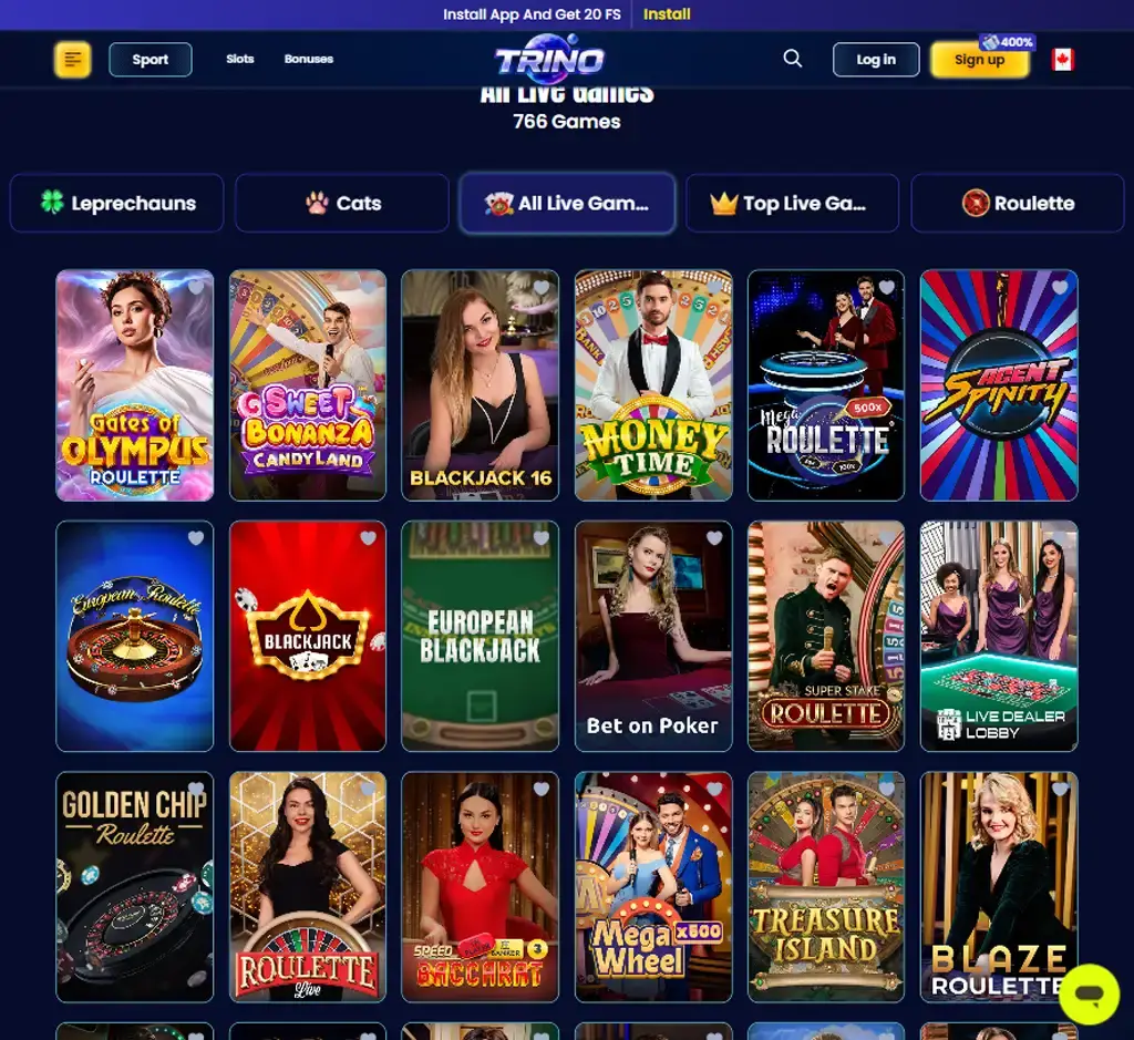 Trino Casino desktop live casino lobby screenshot featuring live dealer games and real-time streaming interface - review testing Trino Casino desktop live casino lobby screenshot featuring live dealer games and real-time streaming interface - review testing