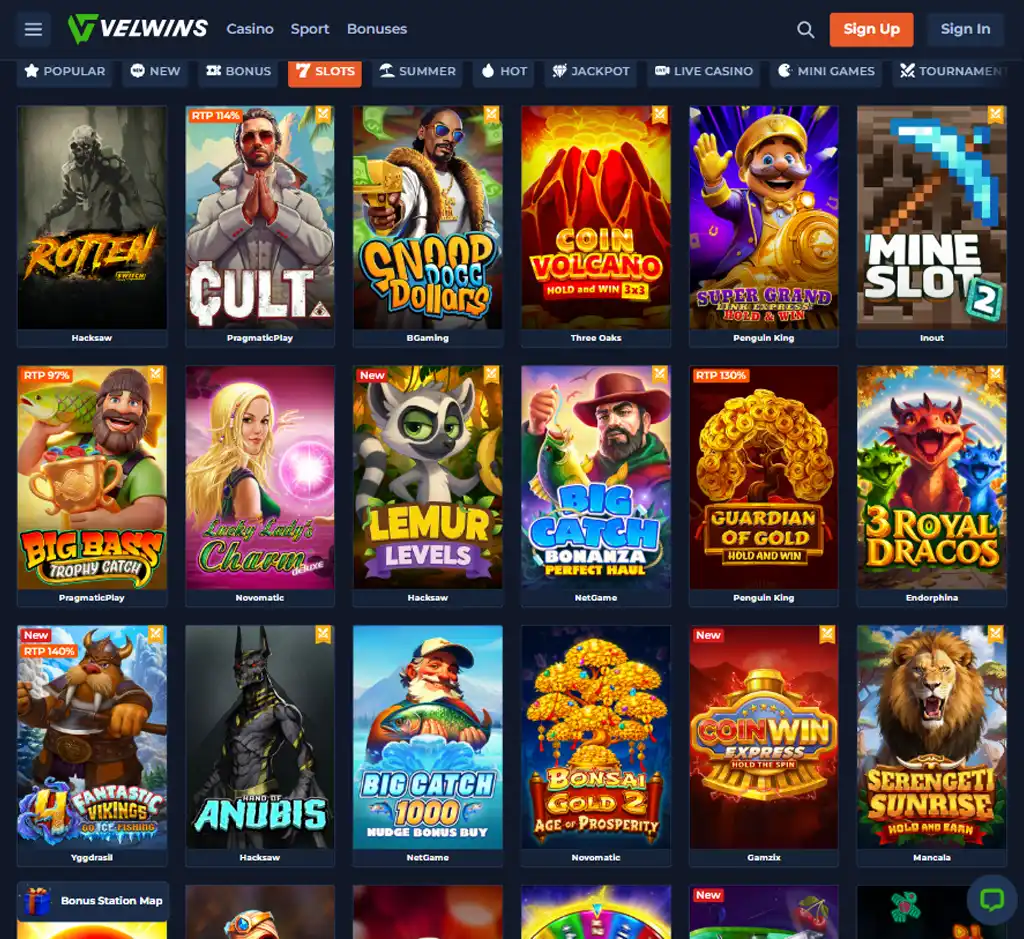 Velwins Casino desktop slots lobby screenshot presenting variety of slot games with categories and providers - verified Velwins Casino desktop slots lobby screenshot presenting variety of slot games with categories and providers - verified