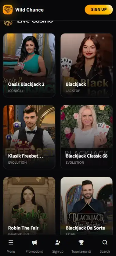 Wild Chance Casino Mobile Preview 1