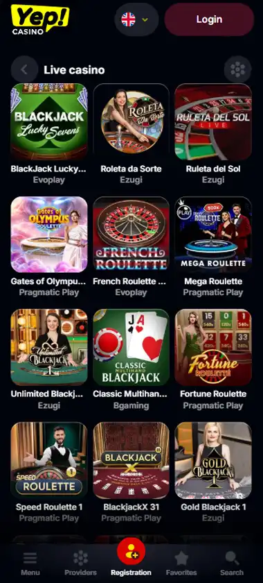 Yep Casino Mobile Preview 2