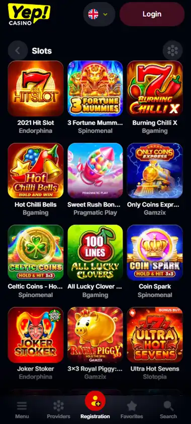 Yep Casino Mobile Preview 1